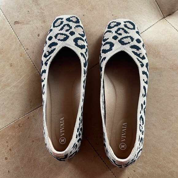 VIVAIA Knit Leopard Ballet Flats Flexible Travel Shoes Quiet Luxury women EU 38 - Picture 6 of 10